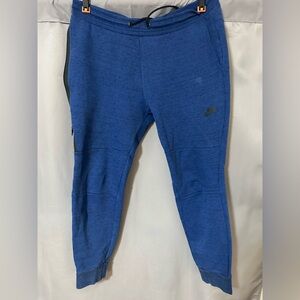 Nike Tech Fleece Joggers Men’s Large Blue Zipper Pocket Athletic Pants Read